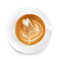 bovenaanzicht latte art koffie foto