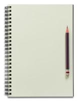 spiraal notebook en potlood geïsoleerd