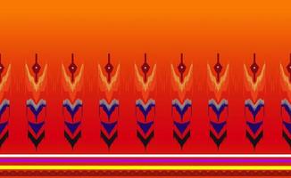 ikat-kunstmotief, etnisch etnisch kostuumstofpatroon op oranjegele gradiëntachtergrond. foto