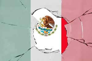 vlag van mexico op glas foto