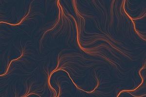 abstracte oranje deeltjes stromen op een donkere achtergrond. futuristische electro lijnen textuur 3d illustratie