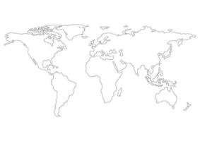 kaart wereld afzonderlijke landen met omtrek foto