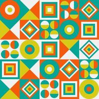veelkleurig neo geometrisch patroon. moderne stijl. groen-oranje objecten foto