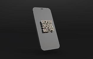 qr-code met smartphone digitaal track en trace-concept. 3D render foto