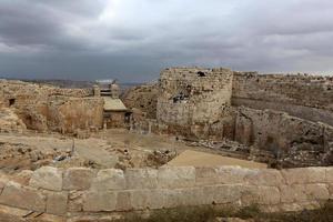 Jeruzalem Israël 16 november 2018 Herodium oude vesting in de woestijn van Judea in Zuid-Israël. foto