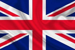 3d vlag van Verenigde koninkrijk Aan kleding stof foto
