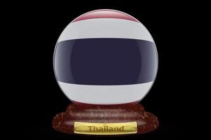 3d vlag van Thailand Aan sneeuw wereldbol foto