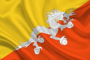 3d vlag van Bhutan Aan kleding stof foto