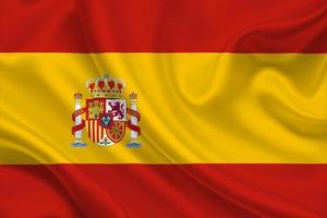3d vlag van Spanje Aan kleding stof foto