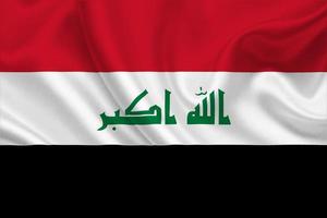 3d vlag van Irak Aan kleding stof foto