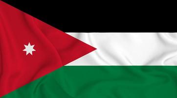 3d vlag van Jordanië Aan kleding stof foto