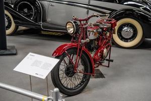 sinsheim, Duitsland - mai 2022 rood motor motorfiets standaard- foto