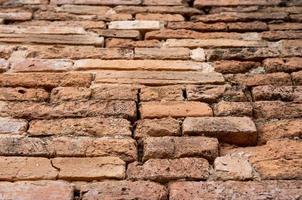 wazig achtergrond van een oud bruin steen muur in een oude Thais tempel. foto