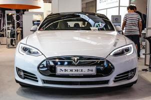 Frankfurt - september 2015 Tesla model- s gepresenteerd Bij iaa internationaal foto