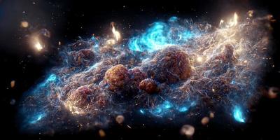 nevel en sterrenstelsels in ruimte 3d foto