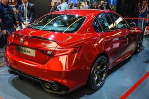 Frankfurt - september 2015 alfa Romeo Giulia gepresenteerd Bij iaa intern foto