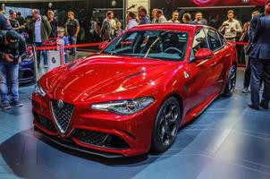 Frankfurt - september 2015 alfa Romeo Giulia gepresenteerd Bij iaa intern foto