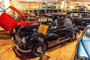 fontvieille, Monaco - jun 2017 zwart moris minor 1952 in Monaco top auto's verzameling museum foto