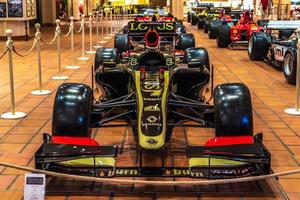 fontvieille, monaco - jun 2017 zwarte lotus e 21 renault f1 2013 in monaco top auto's collectie museum foto