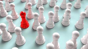 schaak rode en witte kleur voor strategie of zakelijke inhoud 3D-rendering. foto