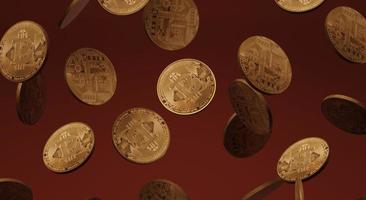 de cryptocurrency bitcoin 3D-rendering voor zakelijke inhoud. foto