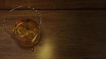 3D-rendering whisky in glas afbeelding. foto