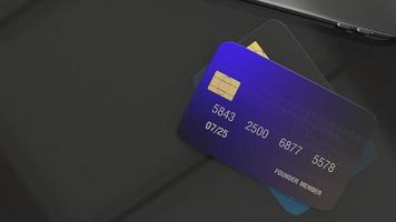 creditcard 3D-rendering voor bedrijfsconcept. foto