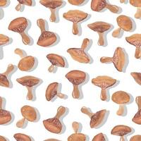 herfst waterverf champignons met golvend pet naadloos patroon geïsoleerd hand- getrokken foto