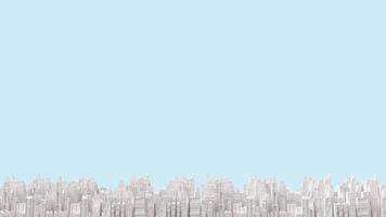 witte stad voortbouwend op blauwe achtergrond voor zakelijke inhoud 3D-rendering. foto