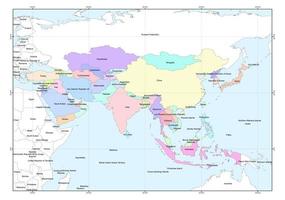 kaart van staat toediening in onderdelen van de Azië continent foto