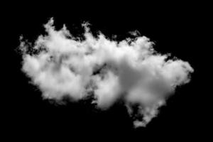 wit wolk geïsoleerd Aan zwart achtergrond , getextureerd rook ,borstel effect foto