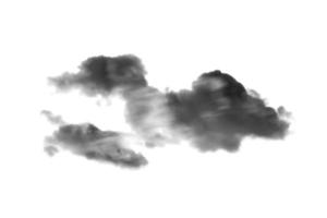 wolk geïsoleerd Aan wit achtergrond, rook gestructureerd, abstract zwart foto