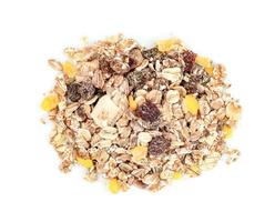 muesli multi fruit geïsoleerd Aan wit achtergrond foto