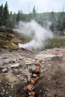 visie van de artiest verf potten Oppervlakte in yellowstone nationaal park foto