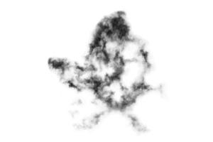getextureerde rook, abstract zwart, geïsoleerd Aan wit achtergrond foto