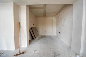 interieur van bouw plaats met wit gipsplaat foto