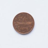 Griekse munt van 1 cent foto