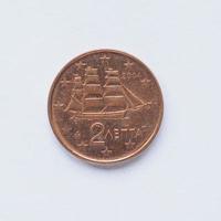Griekse munt van 2 cent foto