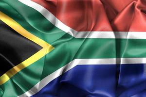 3D-illustratie van een vlag van Zuid-Afrika - realistische wapperende stoffen vlag foto