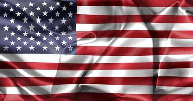 3D-illustratie van een vlag van de VS - realistische wapperende stoffen vlag foto