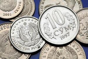 munten van Oezbekistan foto
