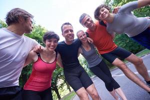 joggen mensen groep veel plezier foto