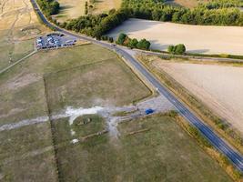 platteland en heuvels Bij landschap van Engeland, hoog hoek drone's beeldmateriaal van dunstabiel downs bedfordshire foto