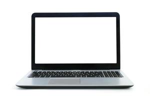 geïsoleerd laptop met blanco scherm Aan wit achtergrond. foto