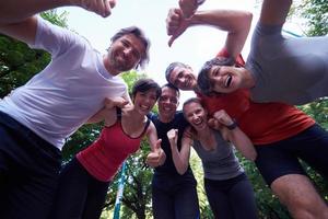 joggen mensen groep veel plezier foto