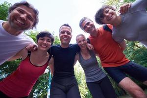 joggen mensen groep veel plezier foto