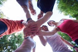 joggen mensen groep veel plezier foto