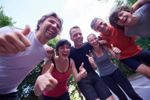 joggen mensen groep veel plezier foto