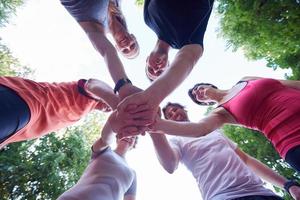 joggen mensen groep veel plezier foto