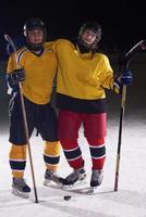 tiener meisje ijs hockey speler portret foto